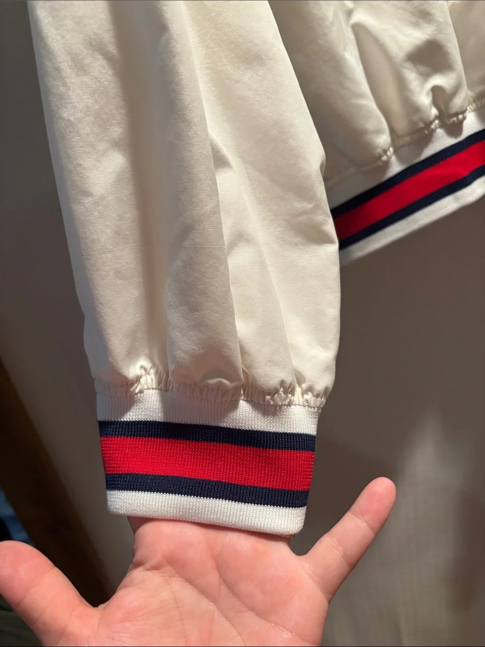 Puma Indians White Pullover Varsity Jacket with Red & Navy Trim Vintage